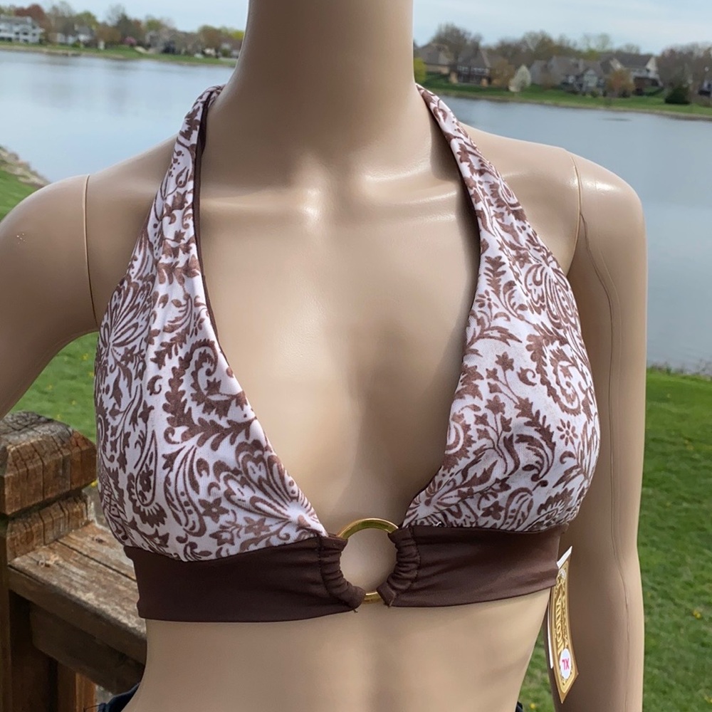 Nicolita Moroccan O-Ring Halter Bikini Top D-Cup
